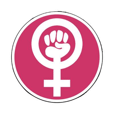 women power symbol female pink stickers, magnet