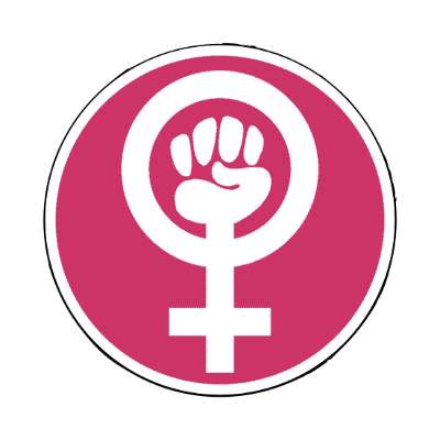 women power symbol female pink stickers, magnet