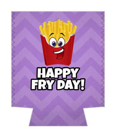 woo hoo its fry day friday smile face fries pun stickers, magnet