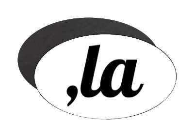 wordplay kamala harris campaign 2024 comma la white black stickers, magnet