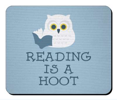 wordplay owl with book reading is a hoot stickers, magnet