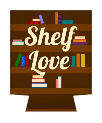 wordplay pun shelf love fun books stickers, magnet