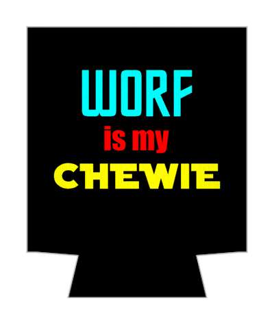 worf is my chewie star trek starwars joke black aqua red yellow stickers, magnet