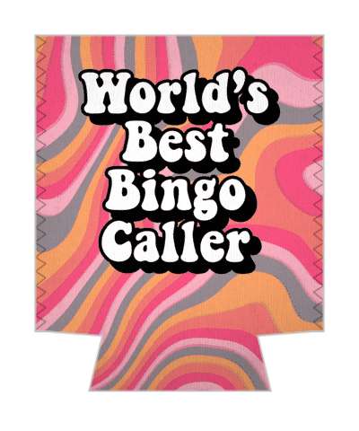 worlds best bingo caller wavy colors stickers, magnet