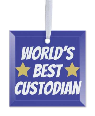worlds best bus custodian stars deep blue stickers, magnet