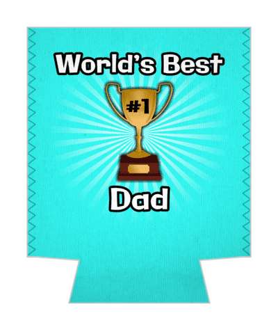 worlds best dad number one trophy rays aqua stickers, magnet