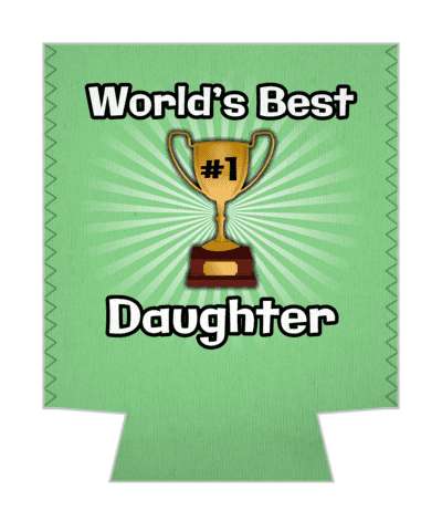 worlds best daughter number one trophy rays light green stickers, magnet