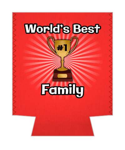 worlds best family number one trophy rays red stickers, magnet
