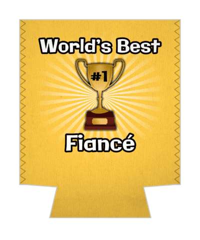 worlds best fiance number one trophy rays orange stickers, magnet