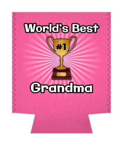 worlds best grandma number one trophy rays pink stickers, magnet
