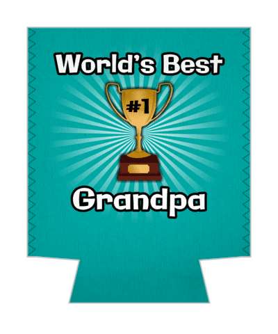 worlds best grandpa number one trophy rays teal stickers, magnet