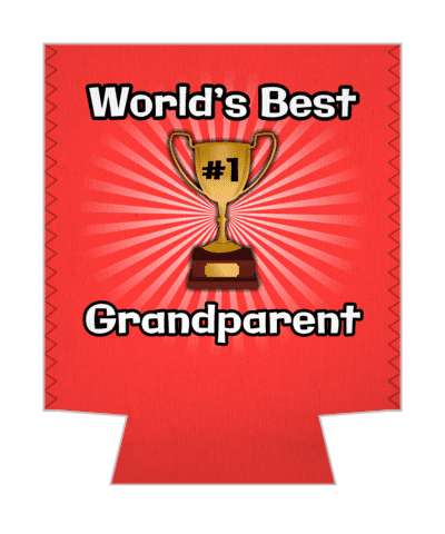 worlds best grandparent number one trophy rays red stickers, magnet