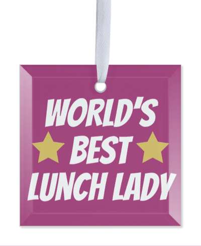 worlds best lunch lady stars deep red stickers, magnet