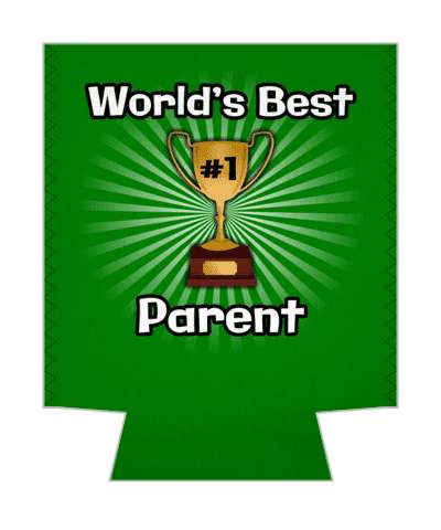 worlds best parent number one trophy rays deep green stickers, magnet