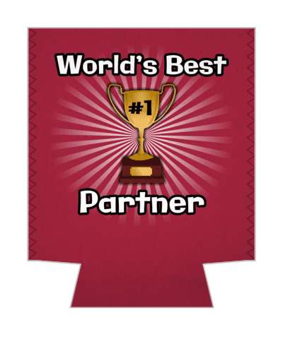 worlds best partner number one trophy rays plum stickers, magnet