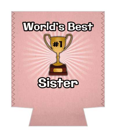 worlds best sister number one trophy rays light pink stickers, magnet