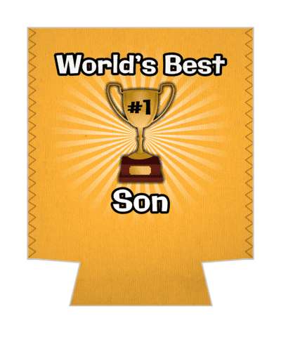 worlds best son number one trophy rays orange stickers, magnet