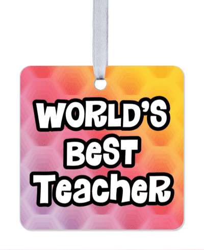 worlds best teacher cute cartoon gradient colorful stickers, magnet