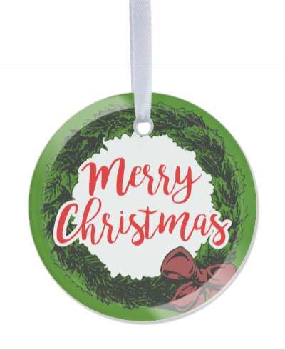 wreath border ribbon classic merry christmas stickers, magnet
