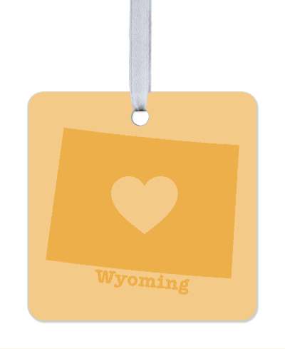 wyoming state silhouette heart stickers, magnet