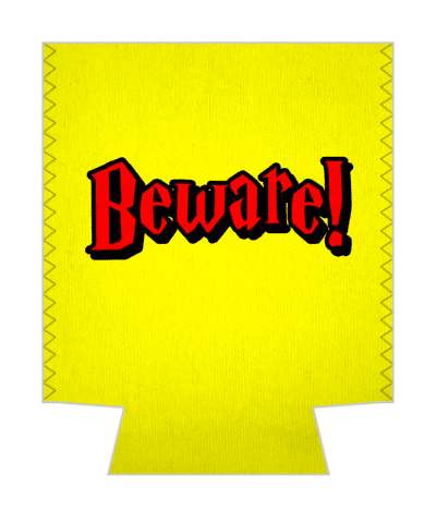 yellow beware red halloween funny warning stickers, magnet