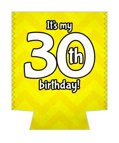 yellow chevron its my 30th birthday stickers, magnet