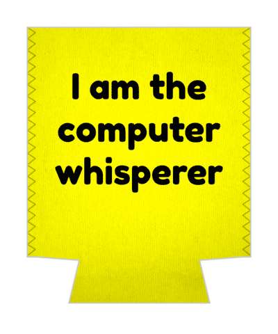 yellow funny geek i am the computer whisperer stickers, magnet