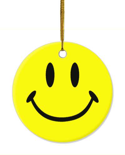 yellow happy classic smile face yellow classic stickers, magnet