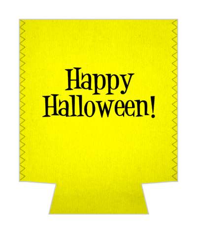 yellow happy halloween classic black stickers, magnet
