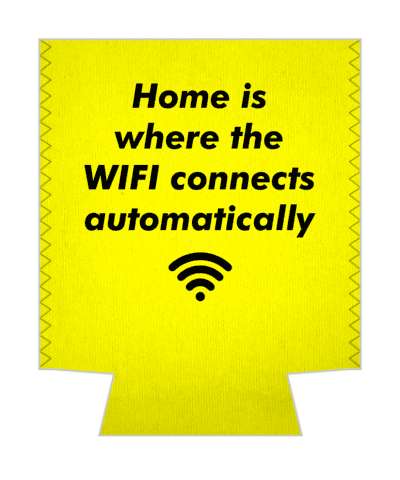 yellow home is where the wifi connects automatically stickers, magnet