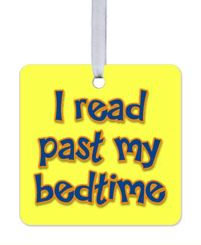 yellow i read past my bedtime stickers, magnet