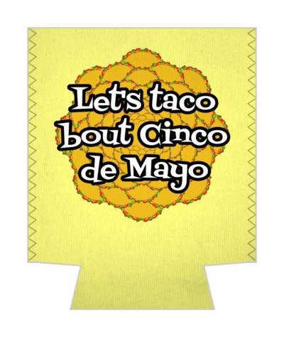 yellow lets taco about cinco de mayo pun wordplay stickers, magnet