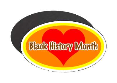 yellow orange black history month red heart stickers, magnet