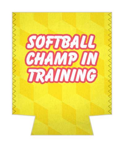yellow softball champ in training champion stickers, magnet
