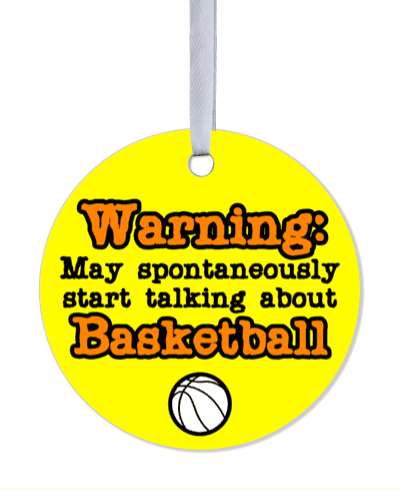 yellow warning may spontaneously start talking about basketball ball stickers, magnet
