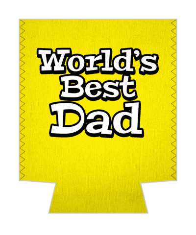 yellow worlds best dad stickers, magnet