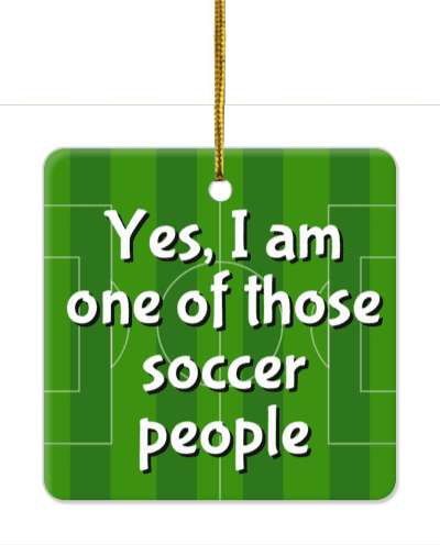 yes i am one of those soccer people green soccer field stickers, magnet