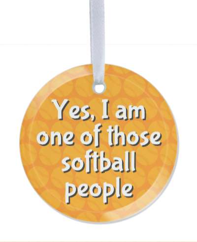 yes i am one of those softball people orange pattern stickers, magnet