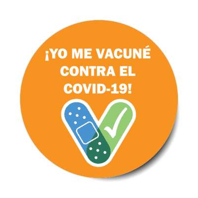 yo me vacune contra el covid 19 naranja stickers, magnet