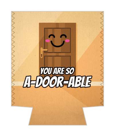 you are so a door able adorable smile face pun stickers, magnet