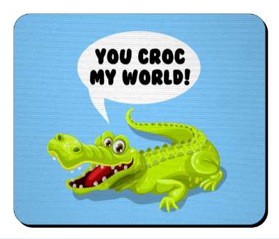 you croc my world smiling crocodile light blue stickers, magnet