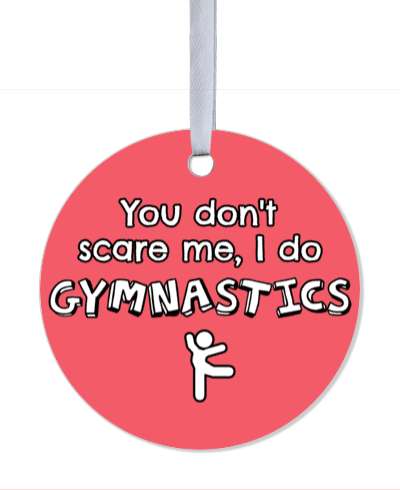 you dont scare me i do gymnastics pink stickers, magnet