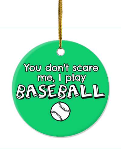 you dont scare me i play baseball ball stickers, magnet