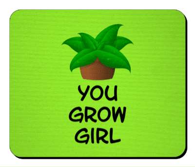 you grow girl potted plant pun stickers, magnet