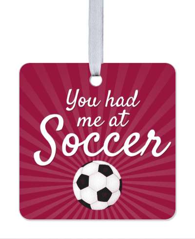 you had me at soccer soccerball deep red rays stickers, magnet