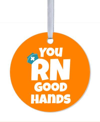 you rn good hands orange wordplay stickers, magnet