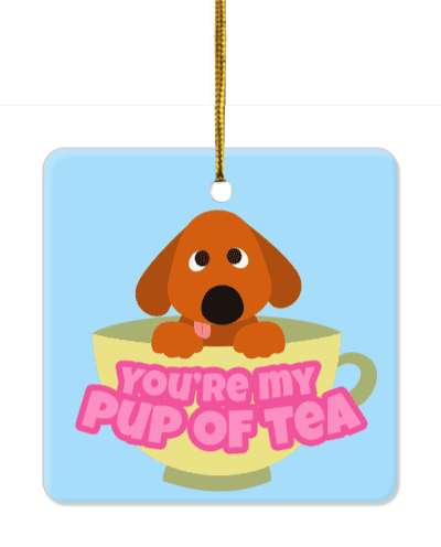 youre my pup of tea cute dog pun sky blue stickers, magnet
