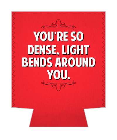 youre so dense light bends around you witty insults stickers, magnet