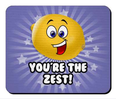youre the zest smiling lemon face blue burst stickers, magnet