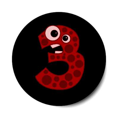 3 cartoon polka dot red sticker